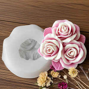 Moule en silicone 3D Fleur de lotus rose pour pâtisserie DIY, <span class=keywords><strong>fondant</strong></span>, gypse, <span class=keywords><strong>diffuseur</strong></span> d'arômes, pierre, bougie, savon - Product Image 5