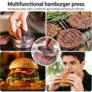 Presse à hamburgers multifonctionnelle antiadhésive avec 100 emporte-pièces - Idéale pour le bœuf, le poulet, le poisson et facile à nettoyer - Product Image 4