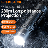 Puissant 1800LM en alliage d'aluminium EDC lampe de poche étanche Rechargeable tactique LED torche lumière pour Camping activités de plein air