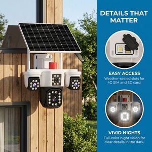 Cámara PTZ 4G de Triple Lente Personalizada de Fábrica Propia, 3MP, <span class=keywords><strong>Seguimiento</strong></span> Automático por IA, OKAM, 360 Grados, Bajo Costo, Venta al Por Mayor - Product Image 2