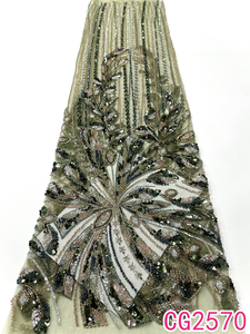 Tissu de dentelle de mariage de luxe français, <span class=keywords><strong>méga</strong></span>-excellent, multicolore, avec sequins, filet, tulle, écologique, pour vêtements, avec motif animal - Product Image 2