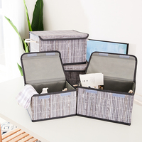 Panier de rangement en bambou à injection avec logo personnalisable, couvercle en acrylique, boîte de rangement rectangulaire en PP pour la maison