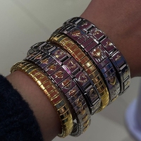 Nouveau style bracelet bracelet étoile coeur conception bracelets élastiques en acier inoxydable ne se fanent pas pour hommes et femmes bijoux de mode