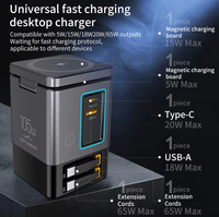 Station de charge sans fil OEM 15W avec câble rétractable USB-C, support pour ordinateur portable et téléphone, chargeur de bureau multiple 6-en-1 105W avec fonction magnétique