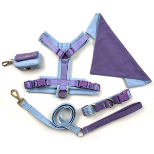 Conjunto de arnés de lujo <span class=keywords><strong>para</strong></span> <span class=keywords><strong>perros</strong></span> de gama alta 2025, pana de moda, microetiqueta personalizada, colores, cuerda de perro de dibujos animados, bolsa <span class=keywords><strong>para</strong></span> caca, bufanda triangular - Product Image 6