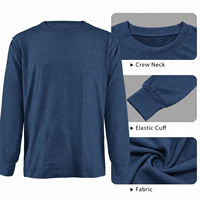 T-shirt OEM en coton et polyester à manches longues 180 g/m² col rond, vêtements de travail, vente en gros directe usine, vêtement vierge personnalisable avec impression