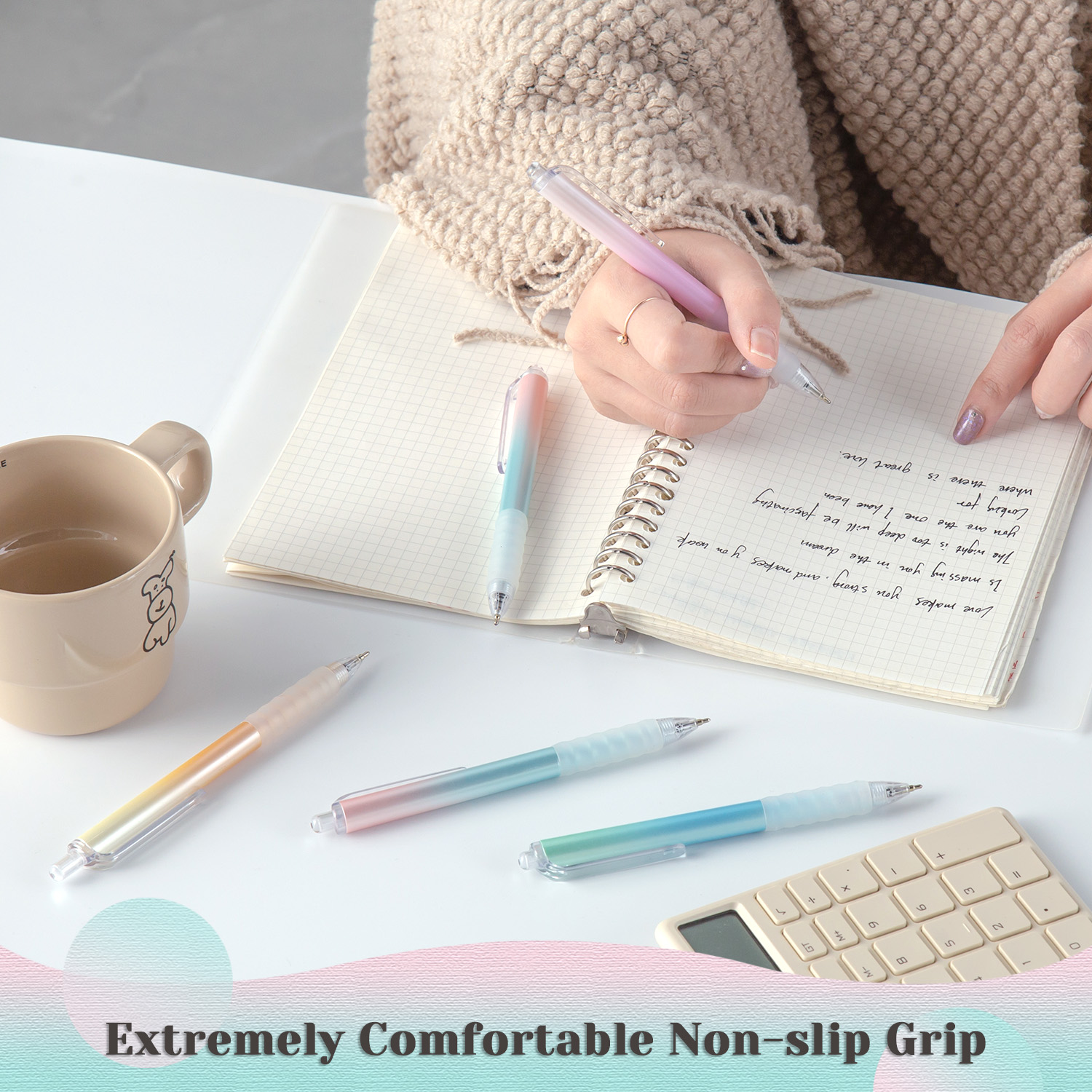 Hot Sale High Quality Candy Color Gradient Ballpoint Pen Writing Comfortable Pen with Custom Logo