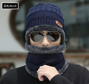 <span class=keywords><strong>Ensemble</strong></span> <span class=keywords><strong>bonnet</strong></span> et écharpe en fourrure épaisse tricotée coupe-vent et chaude pour enfants, hommes et femmes - Product Image 3