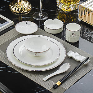 Juego de Vajilla de Cuatro Piezas para Hotel Phnom Penh, Tazón, Plato, Cuchara/Tenedor/Cuchillo/Palillos de Cerámica, Plato para Saborizar, <span class=keywords><strong>Restaurante</strong></span>, Club, Estilo <span class=keywords><strong>Chino</strong></span> - Product Image 4