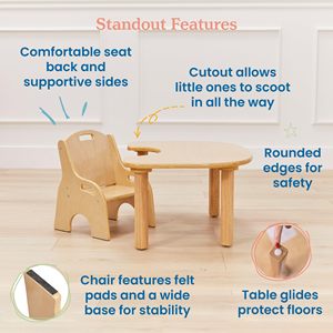 Juego de Mesa y Sillas Infantiles Little Natural para Espacio de Aprendizaje Infantil - Product Image 3