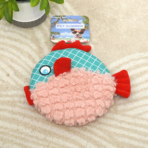 Jouet à mâcher en peluche en forme de poisson plat avec son, durable, pour le nettoyage des dents, fourniture pour animaux de compagnie d'intérieur pour chiens et chats - Product Image 2