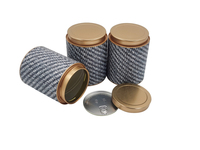 Tissu surface thé composite papier boîtes de luxe tactile tissu café poudre carton tube emballage cadeau