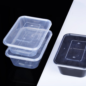 Cajas Bento Rectangulares Desechables de Plástico Transparente de 500ML 650ML 750ML 1000ML Aptas para Microondas, Contenedores de Alimentos para Llevar - Product Image 1