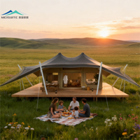 Tente de safari de luxe pour 2 personnes, double, avec salle de bain, balcon, imperméable quatre saisons, lit queen-size, canapé, confort 5 étoiles MeiSu ZP017