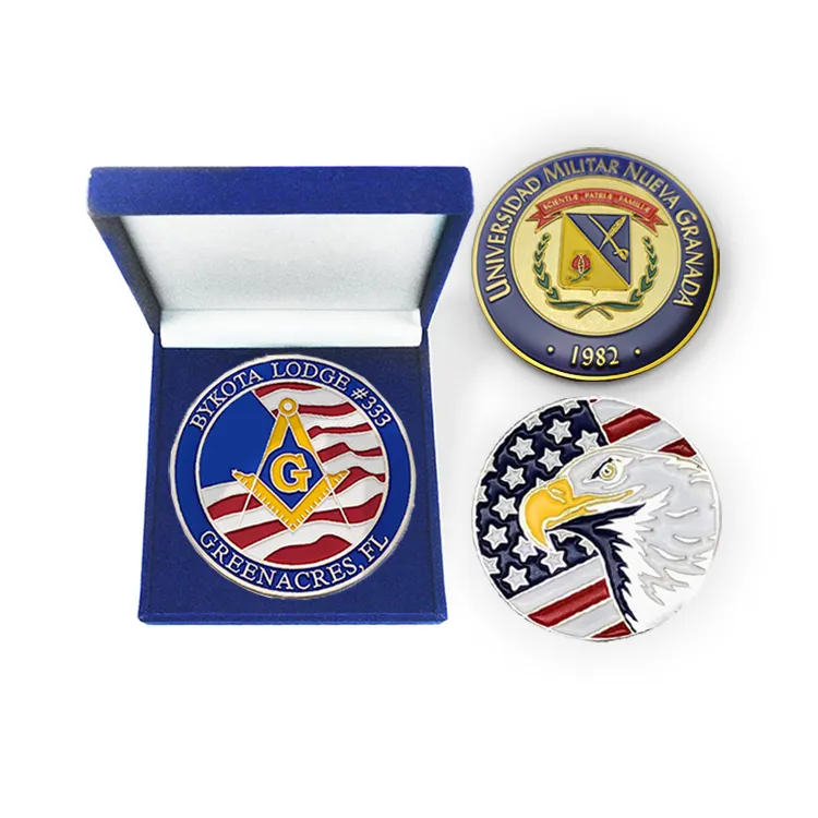 Plated american eagle coin usa challenge metal coins blank brass challenge coin