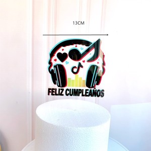 Decoración Acrílica para Pastel con Temática de <span class=keywords><strong>Tiktok</strong></span>, Decoración para Pastel de Cumpleaños, Decoración para Cupcakes XQA032 - Product Image 3