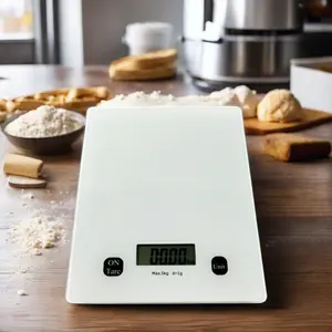 5kg Auto-Off digitale scala da cucina a forma di rettangolo alimentato a batteria misurazione accurata del peso alimentare con Display digitale