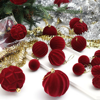 Ensemble de décorations de Noël en plastique écologiques de haute qualité pour l'extérieur, fournitures de décoration rouges, directement de l'usine pour l'arbre du Nouvel An