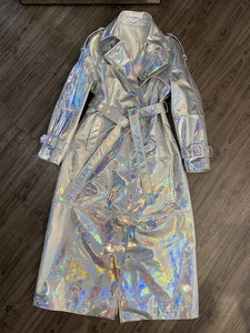 2025 autunno Trench giacca di <span class=keywords><strong>pelle</strong></span> lunga argento serpente modello di <span class=keywords><strong>pelle</strong></span> giacche di <span class=keywords><strong>pelle</strong></span> naturale da <span class=keywords><strong>donna</strong></span> in <span class=keywords><strong>pelle</strong></span> di montone - Product Image 3