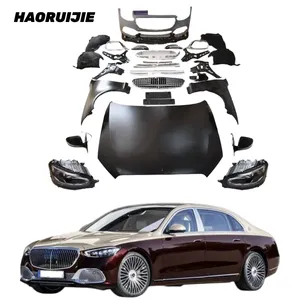 Mejora 221 a W223 bodykit Enz o Enz 221 Clase S a W223 ayaybach, capó de motor, luces de coche, tapa de maletero de espejo