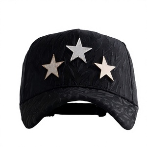 High Quality Black Suede Brim Denim Nylon 5 Panel <b>Frame</b> Unisex Curved Middle Crown Embroidered Sporty Baseball Cap - Product Image 4