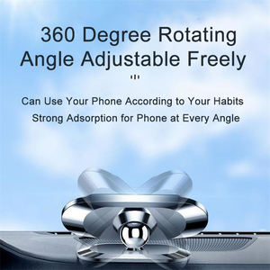 Support de téléphone portable de voiture magnétique puissant support réglable à 360 degrés support de tableau de bord à rayures métalliques mini pâte support 2in1 - Product Image 5
