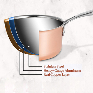Ensemble de casseroles en acier inoxydable triple couche de haute qualité, faciles à nettoyer, compatibles gaz et induction, résistantes au four, compatibles lave-vaisselle - Product Image 3