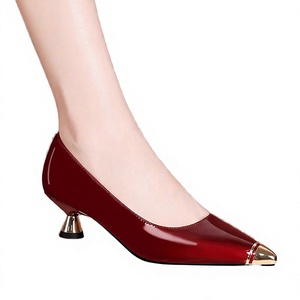 Bridal Shoes Fashion Trend Elegant Point Toe Slip-On Breathable PU Spring Evergreen Pumps 5cm Strange Style <b>Heels</b> for - Product Image 3