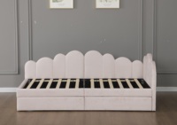Canapé convertible Willsoon moderne en velours rose blush à motif festonné avec tiroirs de rangement, canapé modulaire sectionnel rembourré