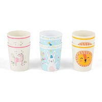 Ensemble de vaisselle en verre écologique pour enfants - Assiettes, tasses et bols incassables (portables)
