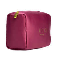 Pochette de maquillage élégante en satin de soie, grande capacité, portable, pour voyage, organiseur de cosmétiques