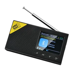 Rádio fm am sm 3 banda digital portátil, retrô, relógio de bolso, dab, rádio