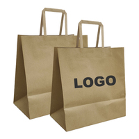 Sacs en papier à emporter, emballages noirs et blancs pour vêtements, petits sacs de shopping en papier kraft brun avec poignées