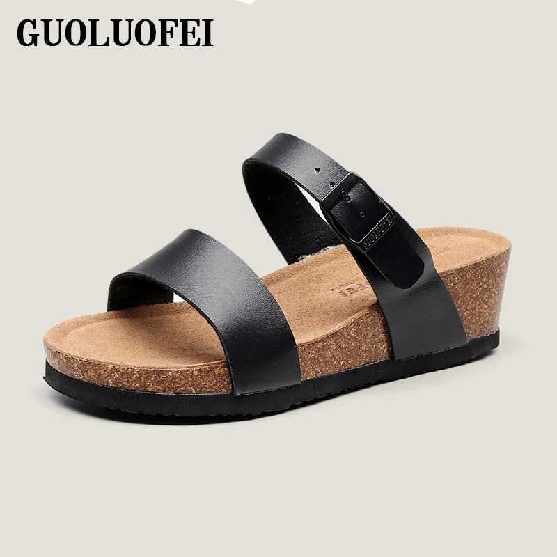 Hoge Kwaliteit Hoge Hak Kurk Zool Wedge Sandalen Voor Vrouwen En Dames Meisjes