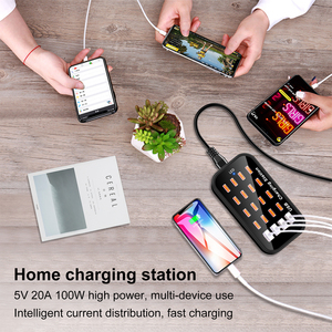 20 Ports 100W 20A Multiple <strong>USB</strong> Charger <strong>Station</strong> Multiport <strong>USB</strong> <strong>Charging</strong> Intelligent Detection for Smartphones Tablets with LED - Product Image 4