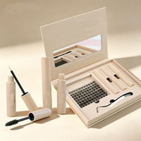 Kit d'extensions de cils en grappe personnalisé avec logo, en fibres synthétiques, pour marque privée, kit DIY d'extensions de cils en grappe