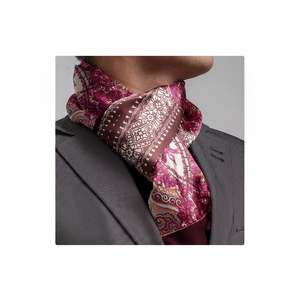 Chal y bufanda de doble cara con motivo étnico púrpura - Product Image 2