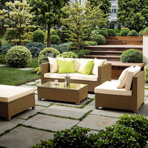 3 plazas Chaise Lounge KD diseño seccional <span class=keywords><strong>pequeño</strong></span> patio trasero venta al por mayor ratán muebles de exterior sofá de jardín - Product Image 5