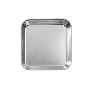 Assiette carrée en acier inoxydable pour enfants, matériau 304, design approfondi, grande taille, couleur argent, Ly 011 - Product Image 1