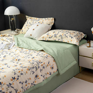 Set Copripiumino Estivo Rinfrescante in Cotone <span class=keywords><strong>Lino</strong></span> e Fibra <span class=keywords><strong>di</strong></span> Soia con Motivo Floreale a Doppio Strato, Classe A, 4 Pezzi - Product Image 4