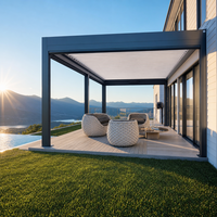 Pergola en aluminium 5x4m 6x4m, prix usine, toit à lames orientables étanche, pour projets de vie en extérieur B2B en gros