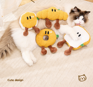 Cute Breakfast Bread Plush Pet Toy with Crinkle <strong>Sound</strong> Pet <strong>Squeaker</strong> Toy <strong>Dog</strong> Chew Toy - Product Image 3