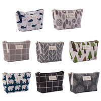 Trousse de maquillage en toile à motifs animaliers, en stock, vente en gros, trousse à crayons, porte-monnaie, sac de rangement portable pour femme