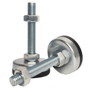 רגל מתכווננת מפלדת אל-חלד/פלסטיק עם בסיס ניילון רב-כיווני 80 מ\\\"מ, רגליים מפרקיות עם הברגה M12/M14/M16/M20 למלונות - Product Image 1