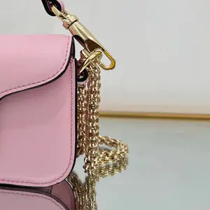 Populaire rose diamant matériel boucle en cuir véritable sacs à main en cuir de vachette femme sac en cuir sacs à main de luxe pour femmes sac à bandoulière