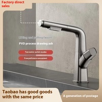 Robinet de lavabo moderne de luxe monotrou en laiton gris monté sur mitigeur lavabo classique en céramique chaud froid pour salle de bain