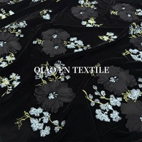 Tissu Brocart Texturé Nouveau Style Chinois Broderie Lourde Velours Extensible Tricoté Résistant à l'Abrasion Vêtements pour Femmes