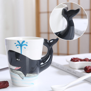 Venda quente 400ml 3D Sea Animal Handle Presentes Copo De Café De Cerâmica Bonito Dinossauro Dos Desenhos Animados Elefante Caneca De Cerâmica Zebra Copo De Porcelana - Product Image 5