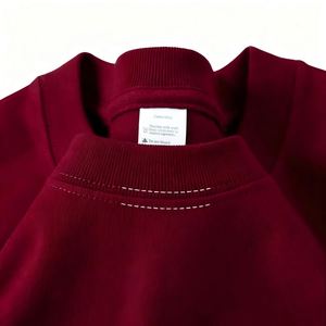 300GSM Mens Custom Logo 100% Cotton T-<b>Shirt</b> Vintage Boxy Blank Personalized Unisex Women Wholesale Casual Wine <b>Red</b> - Product Image 4