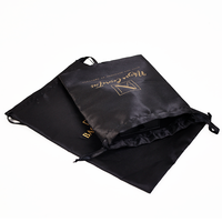 Sac en satin de soie rose brodé avec logo personnalisé Pochette cadeau en soie Sacs en soie pour bijoux